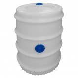 BARIL POLYÉTHYLÈNE ALIM BLANC - 16 GAL (19 GAL.US) - 1 BOUCHON DE 2" DESSUS + 1 BOUCHON DE 2" CÔTÉ