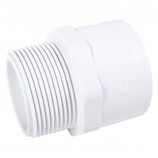 ADAPTATEUR FILETÉ MÂLE PVC BLANC - 1 1/2" (MNPT X COL)