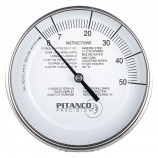 THERMOMÈTRE AJUSTABLE À TIGE - CADRAN 5" - TIGE 9" - GRADUÉ 0 À 50 - 1/4" MNPT