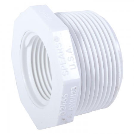 RÉDUIT FILETÉ MÂLE/FEMELLE PVC BLANC - 3/4" X 1/2" (MNPT X FNPT)