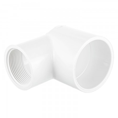 ELBOW 90° REDUCER SOC FEMALE THREADED WHITE PVC - 1 1/2" X 1 1/4" (SOC X FNPT)