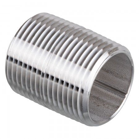 MAMELON CÉDULE 40 FILETÉ MÂLE INOX 316 - 3/4" X FERMÉ (MNPT X MNPT)