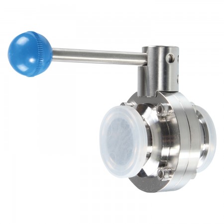 BUTTERFLY VALVE W/ PULL HANDLE AND VITON SEAL - 2" - STAINLESS STEEL