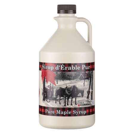 CRUCHON DE PLASTIQUE - IMPRESSION 3 COULEURS QUÉBEC - 2L - AVEC CAPUCHON BRUN (50/BTE)
