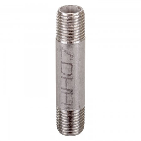 MAMELON CÉDULE 40 FILETÉ MÂLE INOX 316 - 3/8" X 2 1/2" (MNPT X MNPT)