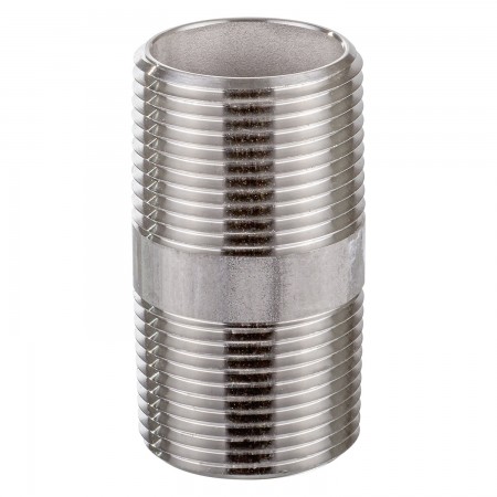 MAMELON CÉDULE 40 FILETÉ MÂLE INOX 316 - 3/4" X 2 1/2" (MNPT X MNPT)