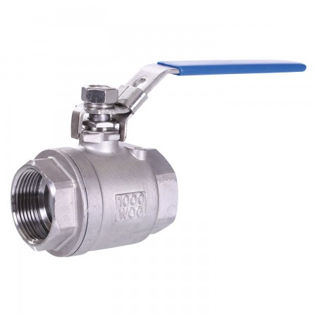 VALVE À BILLE FILETÉE FEMELLE 2 MORCEAUX INOX - 1/4" (FNPT X FNPT)