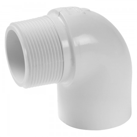 ELBOW 90° SOC MALE THREADED WHITE PVC - 3/4" (SOC X MNPT)