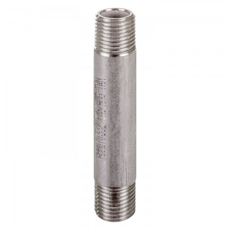 MAMELON CÉDULE 40 FILETÉ MÂLE INOX 316 - 3/8" X 3" (MNPT X MNPT)