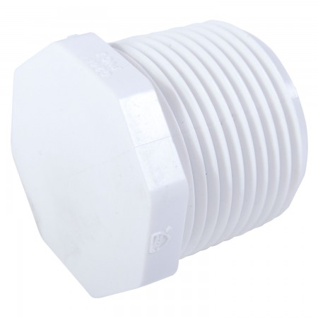 PLUG THREADED WHITE PVC - 3/4" (MNPT)