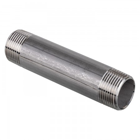 MAMELON CÉDULE 40 FILETÉ MÂLE INOX 316 - 3/4" X 5 1/2" (MNPT X MNPT)