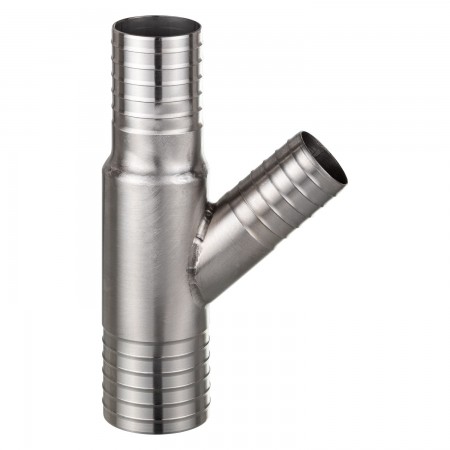 RACCORD INOX "Y" RÉDUIT - 2'' (SURDIM) X 1 1/2" X 1 1/4" (INS X INS)