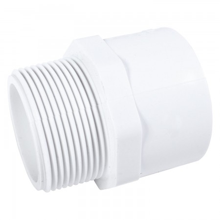 ADAPTATEUR FILETÉ MÂLE PVC BLANC - 1 1/2" (MNPT X COL)