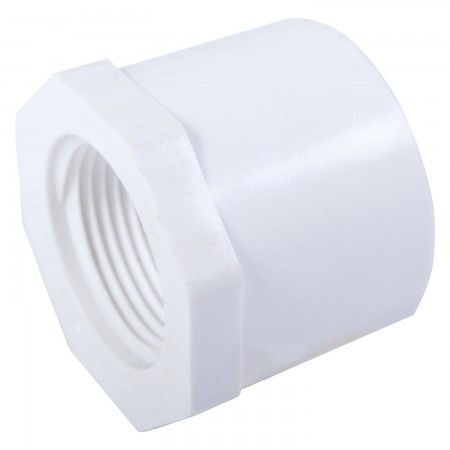 BUSHING REDUCER FLUSH STYLE FEMALE THREADED WHITE PVC - 2" X 1" (SPIG X FNPT)
