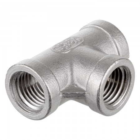 ADAPTATEUR EN "T" FILETÉ FEMELLE INOX 316 - 3/8" (FNPT X FNPT X FNPT)