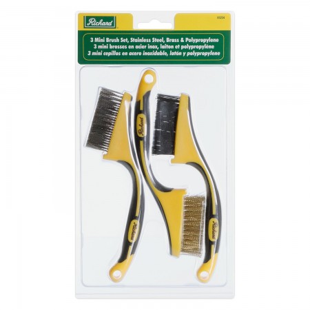 ENSEMBLE DE 3 MINI-BROSSES - LAITON/POLYPRO/ACIER